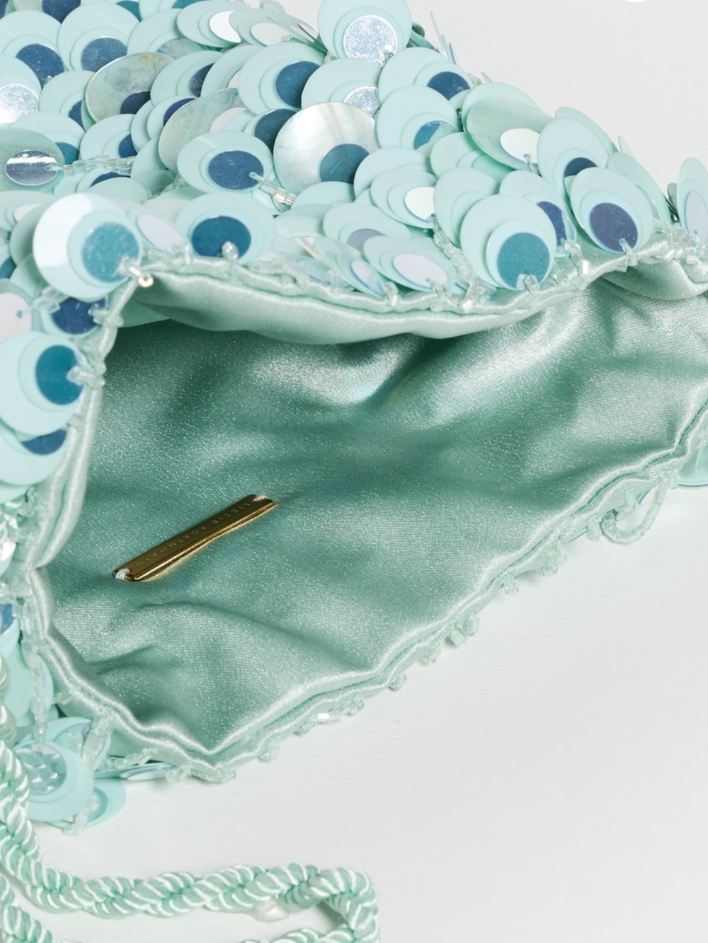 Sequin Drawstring Wristlet Clutch - Picture 3 of 6